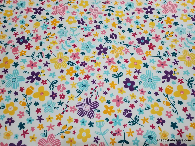 Girl Power Floral Flannel Fabric Remnant - 100% Cotton - Choose Size - Soft Craft & Quilting Fabric