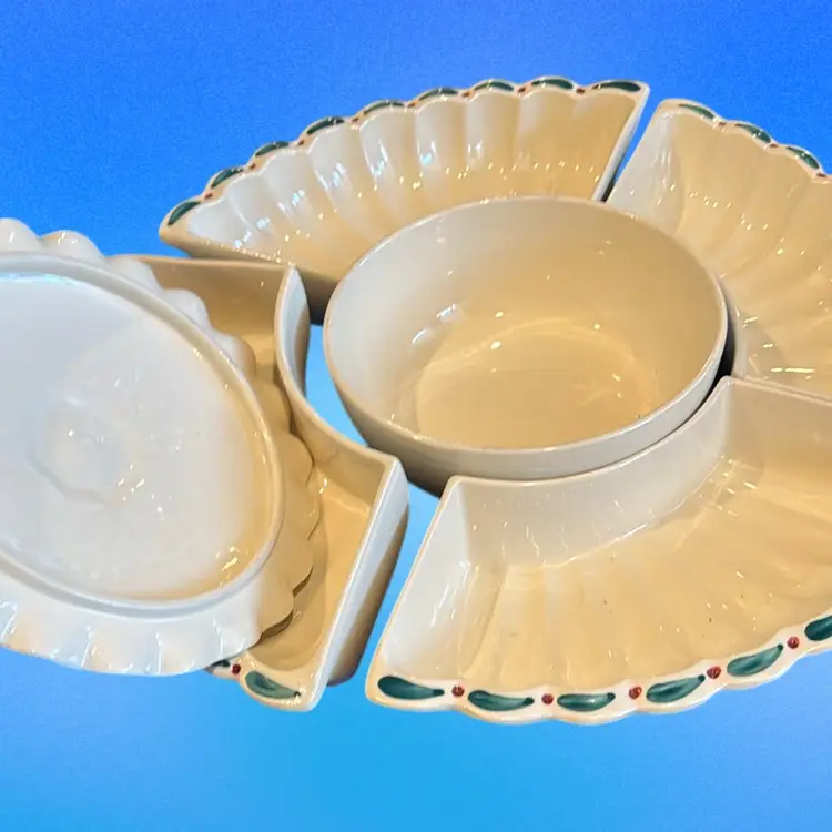 Puritan Esmond Slipware Fruit-Themed Pottery Serving Set