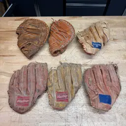 Lot Of 6 Vintage Baseball Gloves And Catchers Mitts