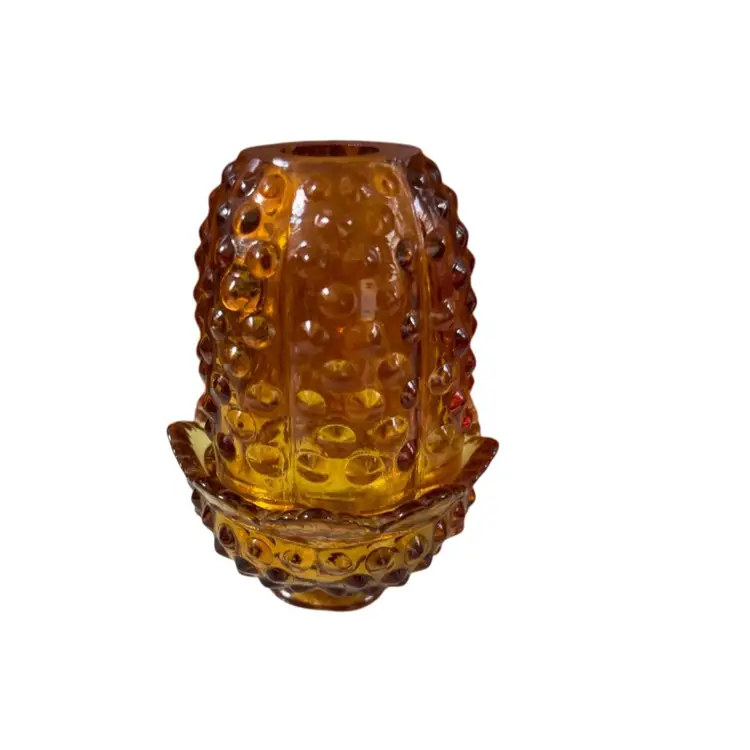 Fenton Amber Hobnail Fairy Lamp