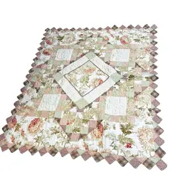 10 Vintage Hand Stitched Small 50 X 60 Quilt Throw