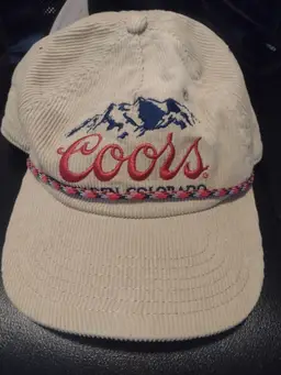 Coors Beer corderoy adjustable hat used clean