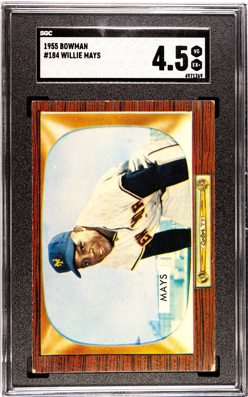 1955 Bowman #184 Willie Mays SGC 4.5 VG-EX+ Vintage Giants HOF Star Clean Eye Appeal