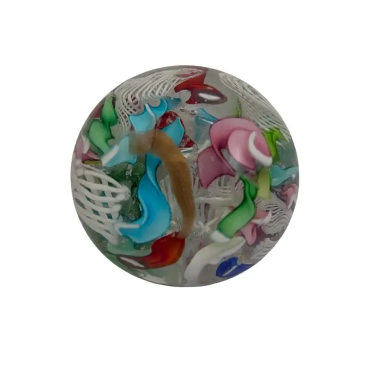 Murano Scramble End Of Day Multi Color Latticino Ribbons - 2.5”