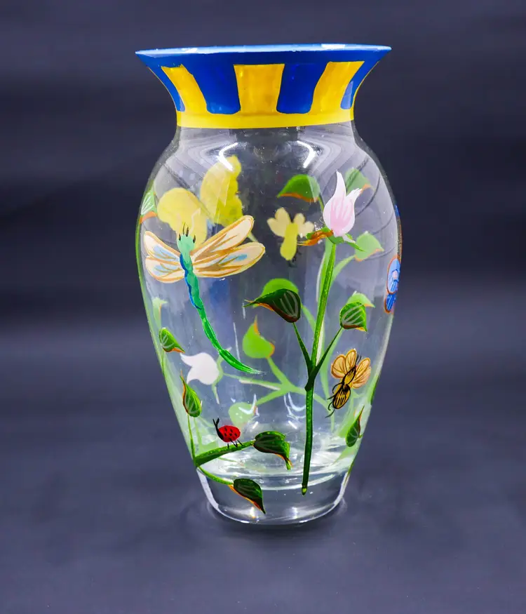Lenox Hand-Painted Glass Vase