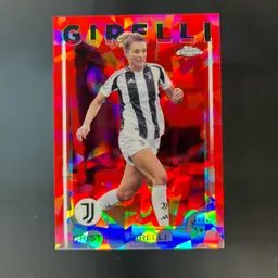 Cristiana Girelli 2024/25 Topps Chrome UWCL Sapphire Red /5 Soccer Card