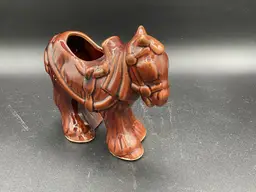 Vintage planter - brown horse