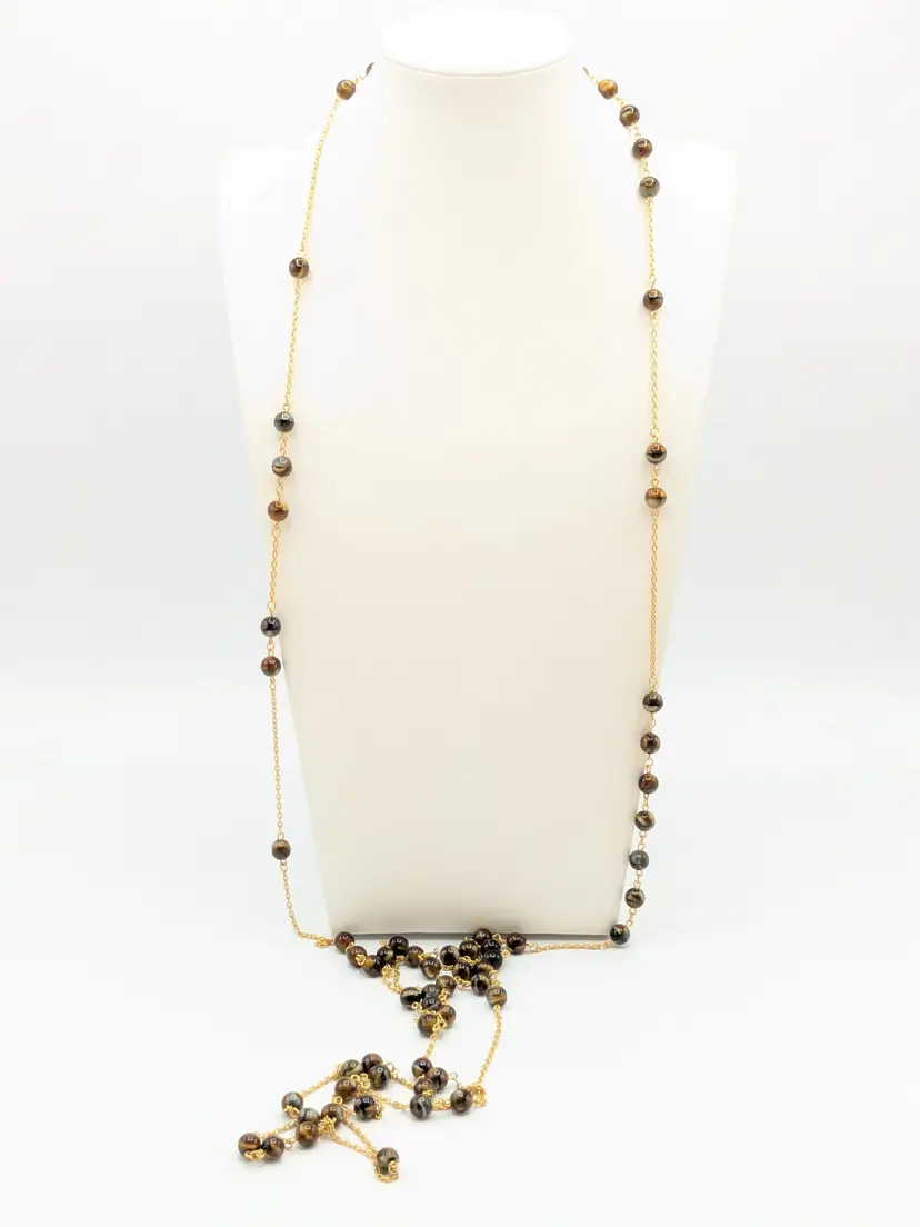 Roberta Chiarella Bead Necklace Gold Tone