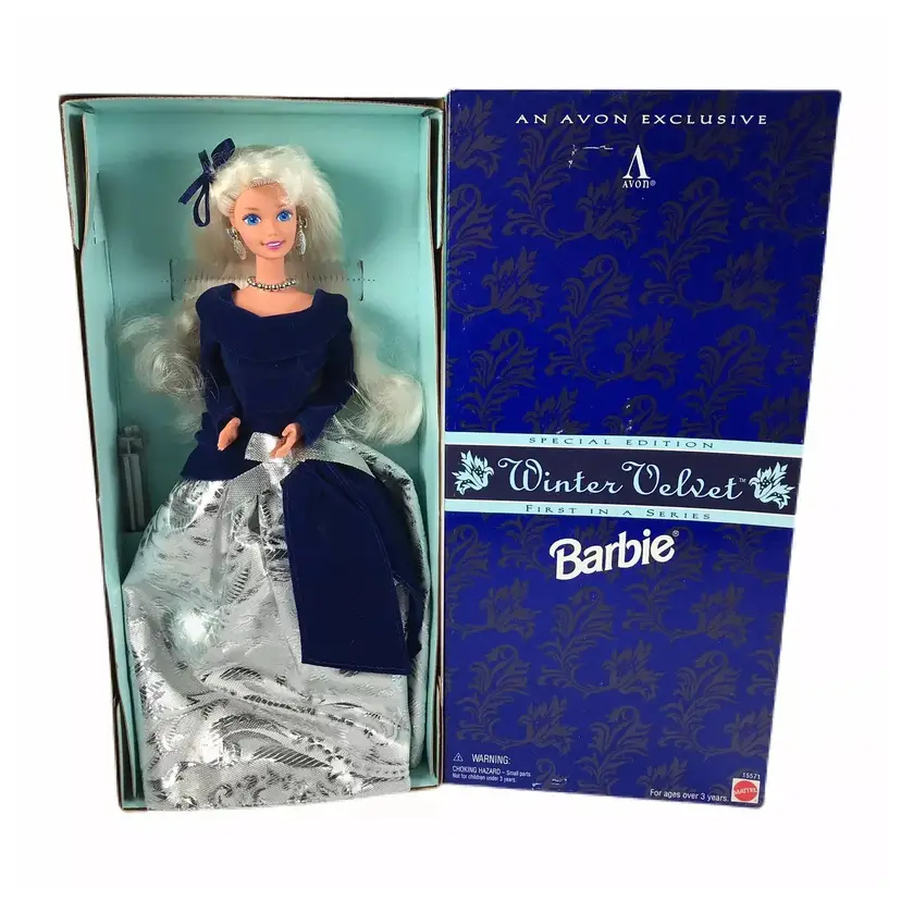 Mattel Avon Barbie Winter Velvet Doll Special Edition #15571 Vintage 1995 New In Box