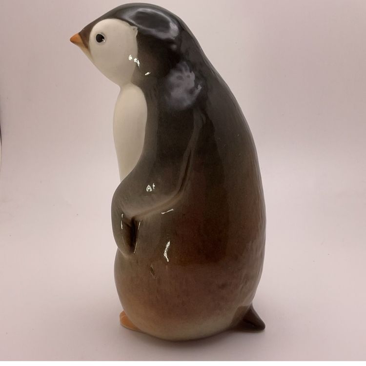 Lomonosov USSR 6" Penguin Vintage Ceramic Figurine 1960's Made in Russia