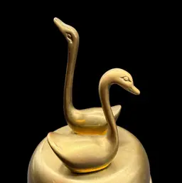 Brass Swan Music Box