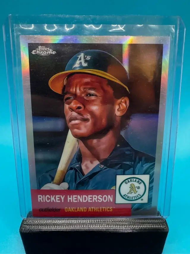 Rickey Henderson Platinum Anniversary Refractor Oakland Athletics