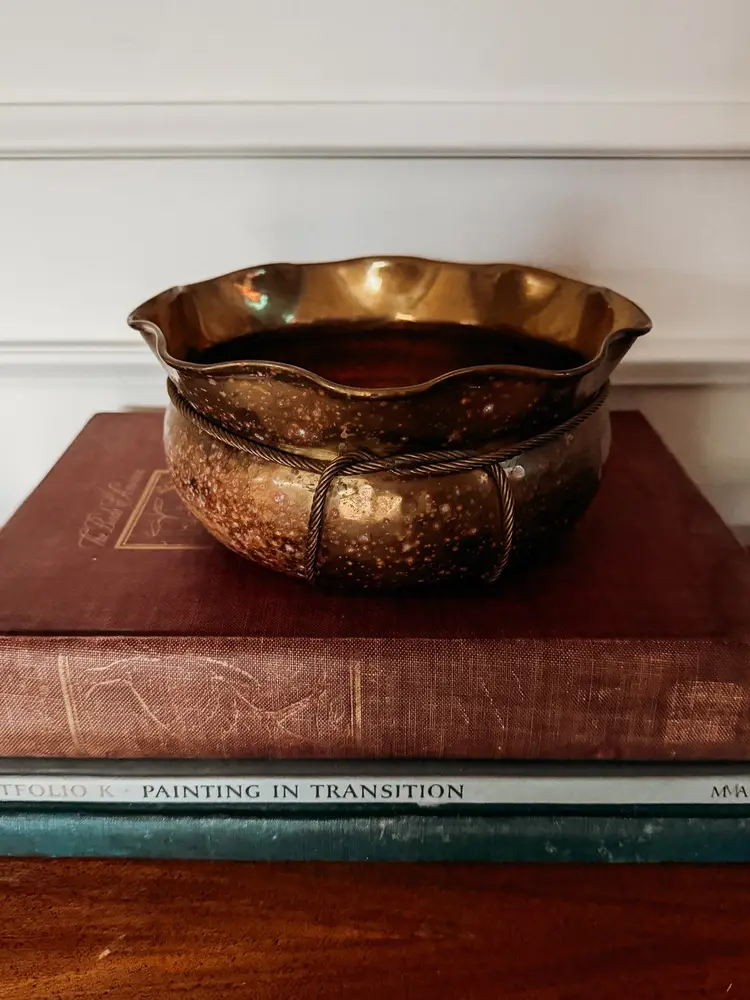 Hammered Brass Planter
