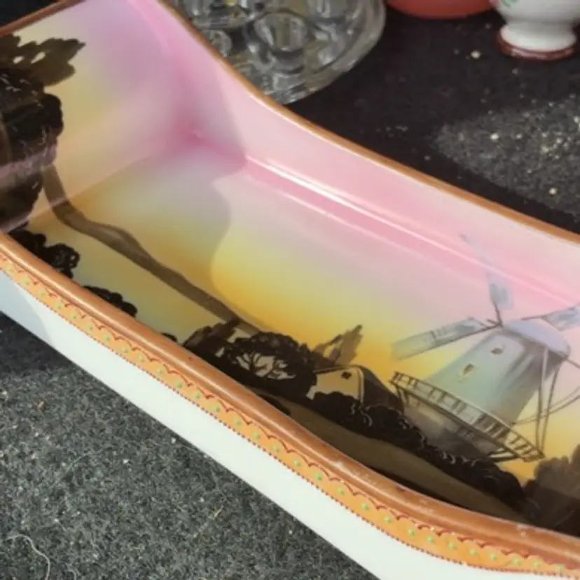 Nippon HANDPAINTED Windmill Dish