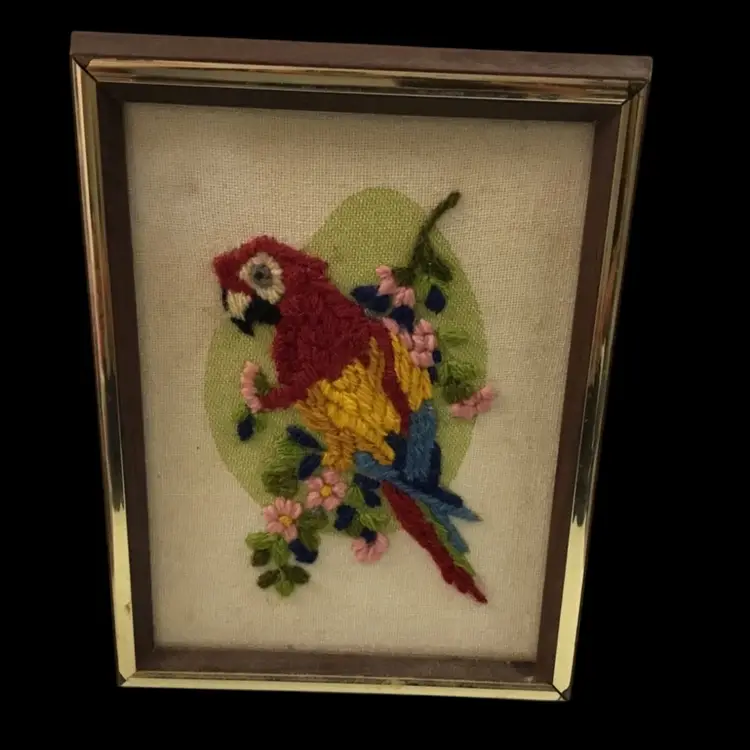 Z.Colorful Parrot Cross Stitch Picture