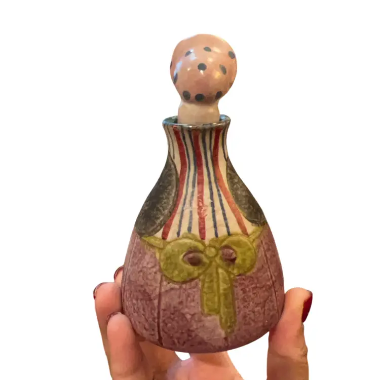 Italian Pottery Woman Bottle