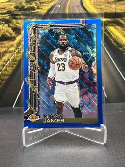 LeBron James 2025 Topps Holiday Blue Glitter