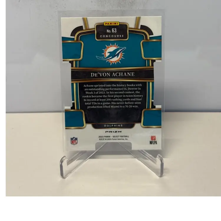 2023 Select Black Green Die-Cut RC De’Von Achane