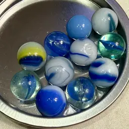 Variety Of Blue Marbles (11)
