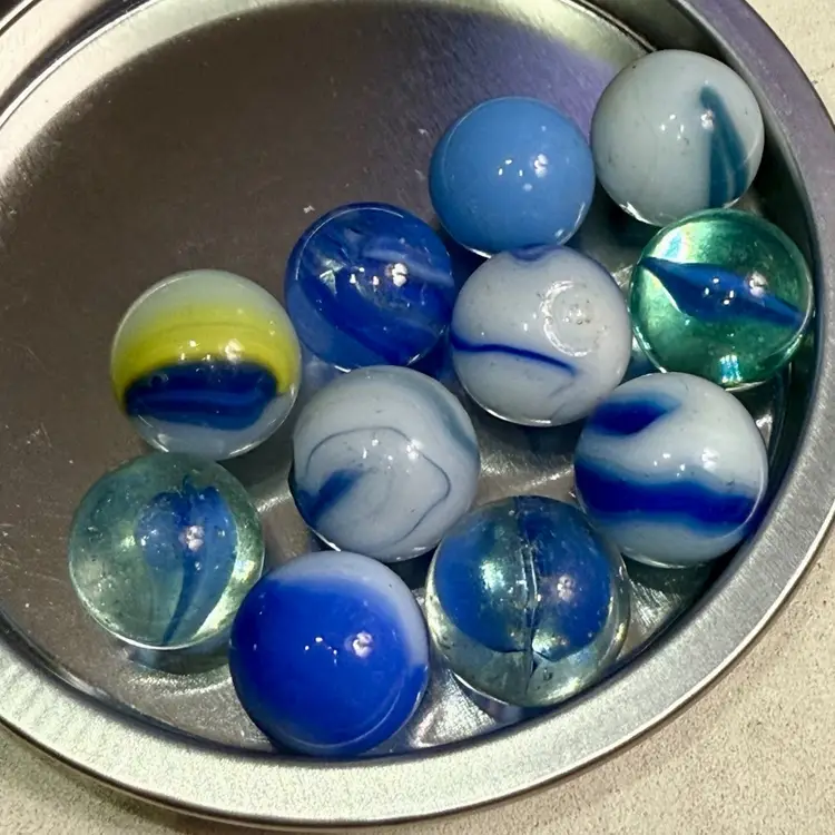 Variety Of Blue Marbles (11)