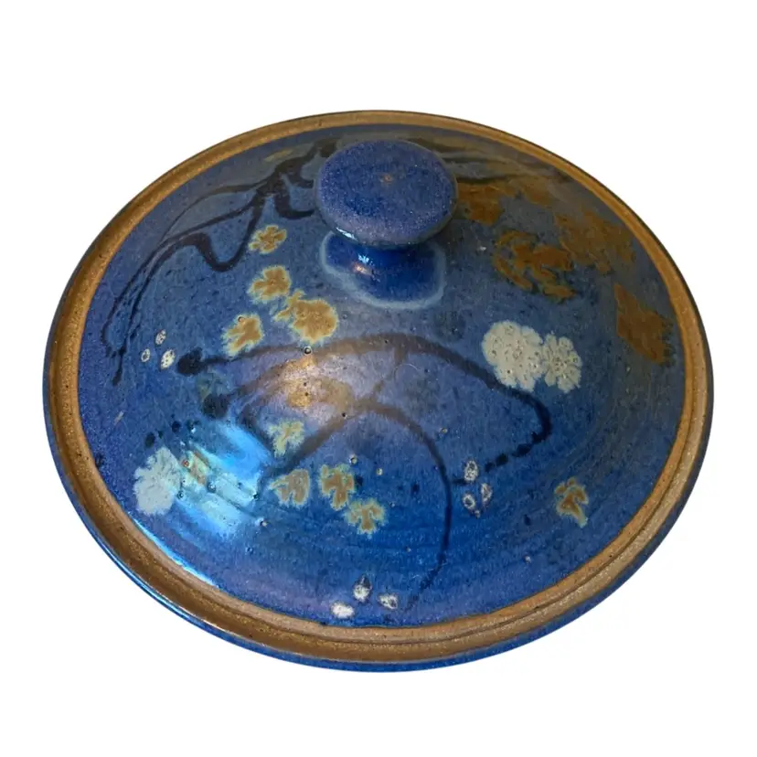 Signed Earthenware Casserole W/Lid 11 X 8 Inches