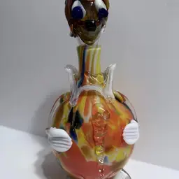 Vintage Murano (? No original tag) Hand Blown Art Glass Clown Decanter