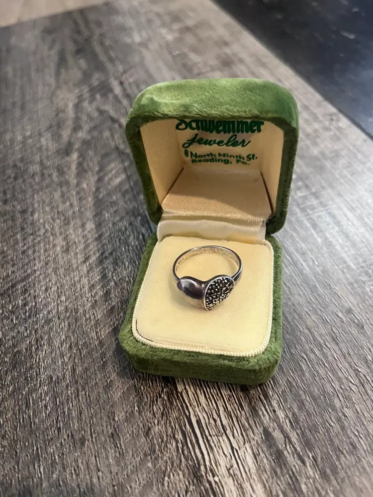 Vintage Sterling Silver Heart Ring Size 8.75