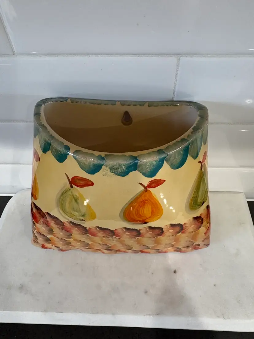 Hand painted Italian Ceramic wall hanging Fruits