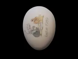 Easter 1989 precious moments Enesco trinket box egg shaped 3" l