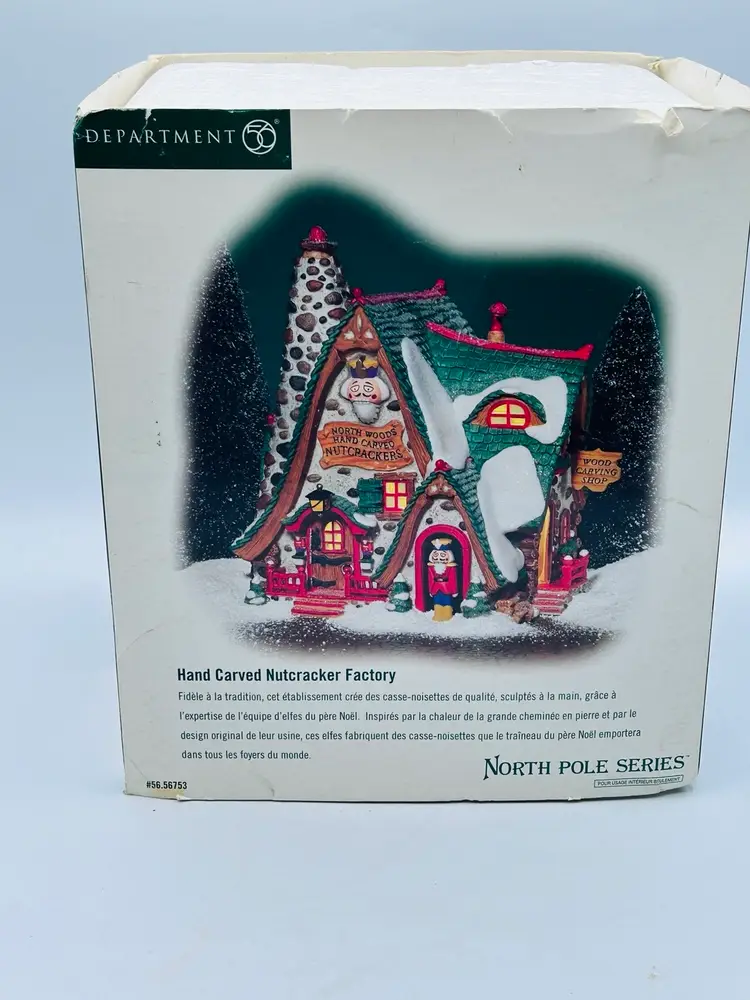 Dept 56 56753 Hand Carved Nutcracker Factory Shop North Pole Christmas Village