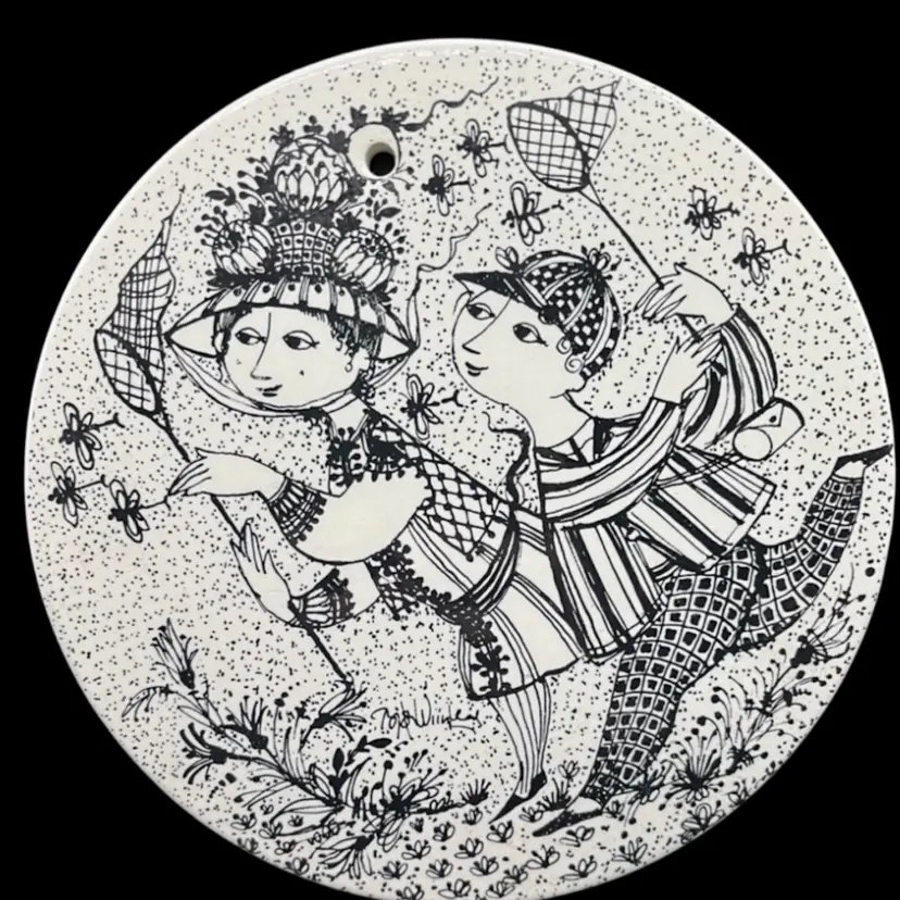 Bjorn Wiinblad August Bye-Bye Wall Plaque Black