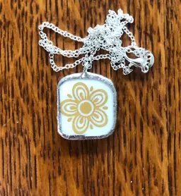 Oodelally Shop Broken Corelle Butterfly Gold Plate Handcrafted Necklace