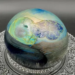 John Lewis SIGNED Lewis Studios Moonscape Paperweight Numbered Vintage ‘76