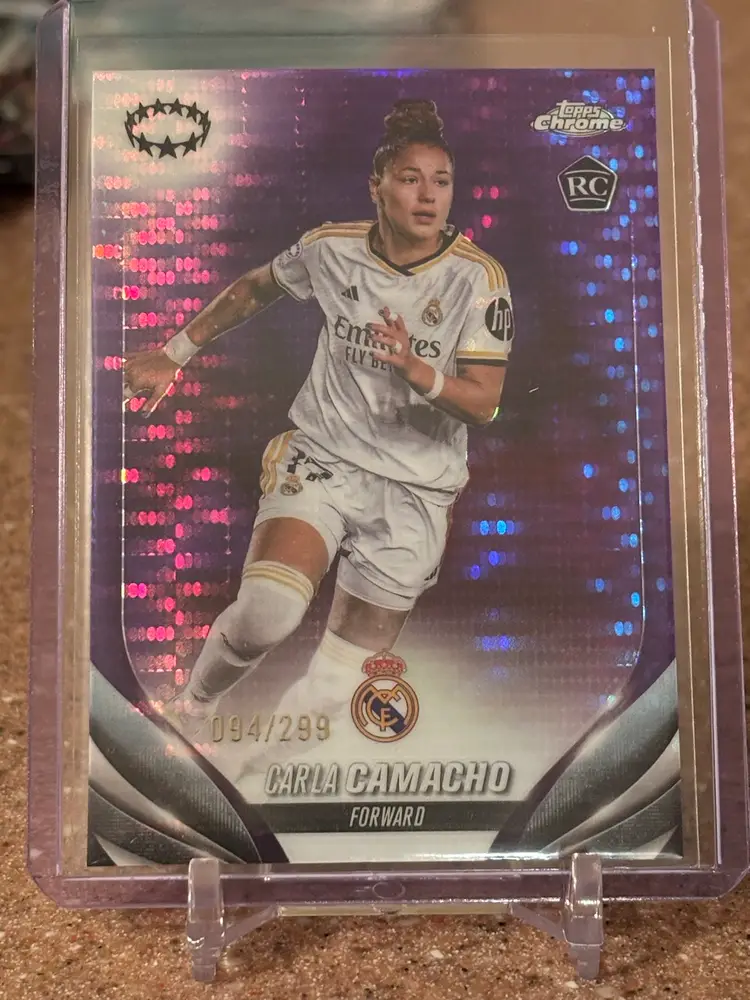 Carla Camacho 2023-24 Topps Chrome Purple Pulsar /299 RC #15 Real Madrid Spain