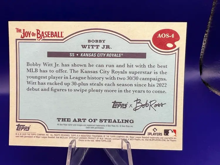 2025 Topps Bob Ross Bobby Witt Jr. Art Of Stealing Paint Splatter Parallel #/99 Kansas City Royals