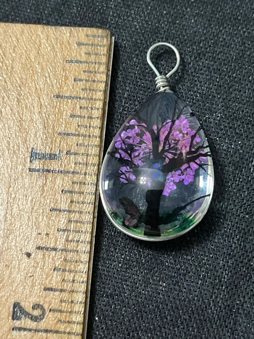 Dried Cherry Blossom Flower Tree Pendant