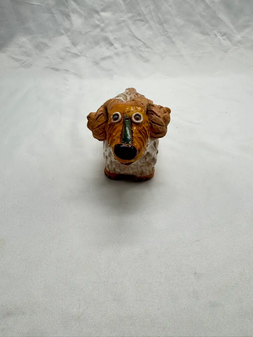 VTG Redware Pottery Ram/goat Figurine