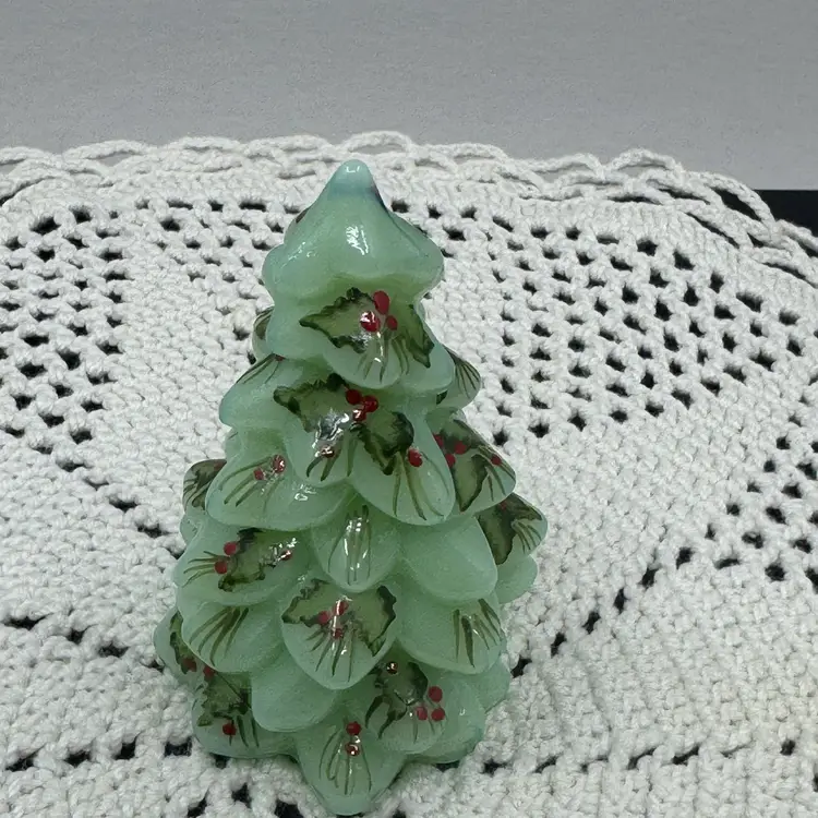 Mosser Glass Tree Christmas Holiday Small Gold Blue Red Jade White, 2.5”