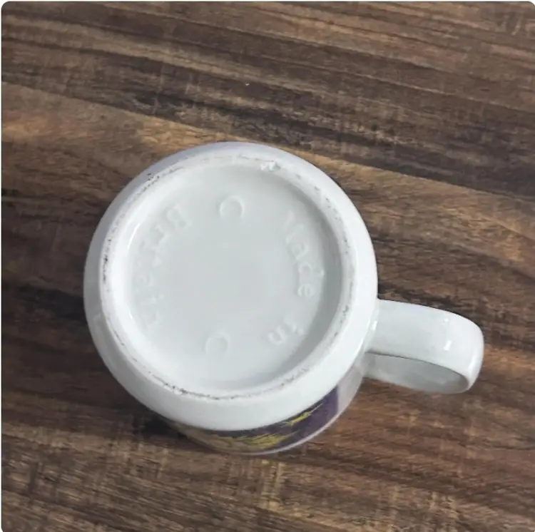 Vintage Made in Britain Celestial Sun Face Ceramic Coffee Mug