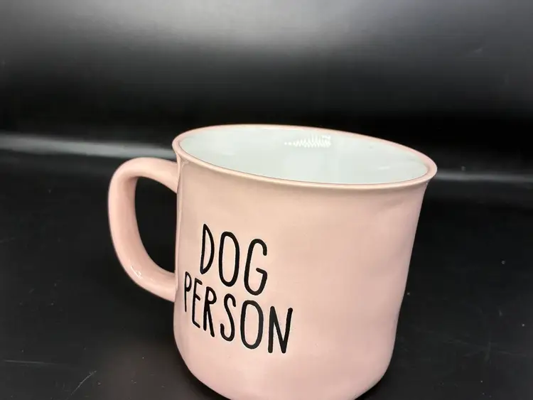 Dog Person Pink Ceramic Coffee Mug Paw Print Inside 16 ounces