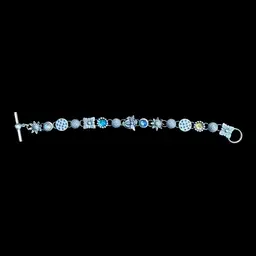 Brighton? Silver Tone Station Bracelet w/ Stones, Bumble Bee Floral | Toggle