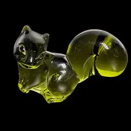Green Glass Squirrel 🐿️ Figurine 4”