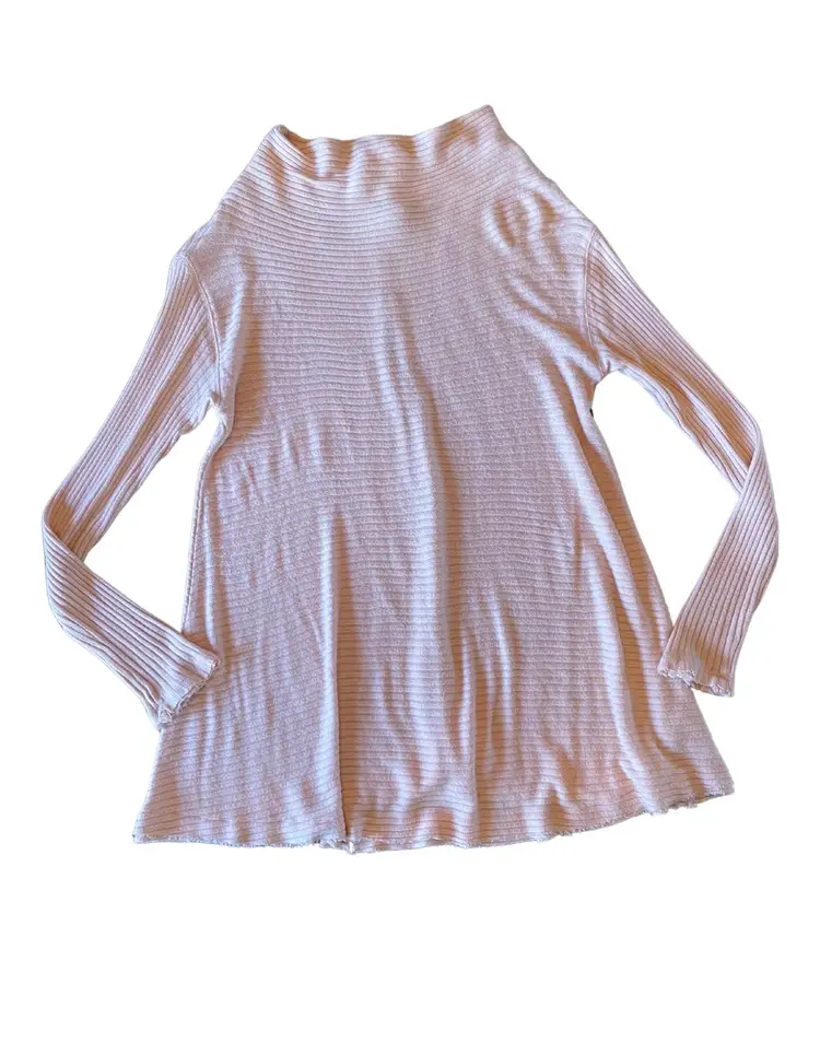 We the Free Free People Lover Ribbed Split Back Thermal Mock Neck Top Size XS 0566