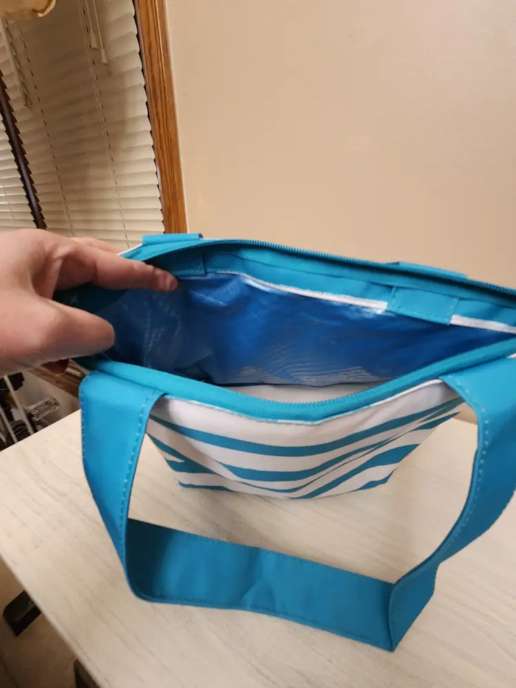 Smash Isolated Lunch Box 13x10 Blue & White Striped