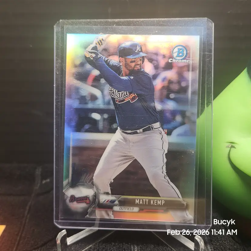 2017 Bowman Chrome Refractor - Matt Kemp Atlanta Braves 396/499