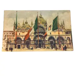 Venice Postcard Cathedral Of San Marco Early Italian Color Print Card
