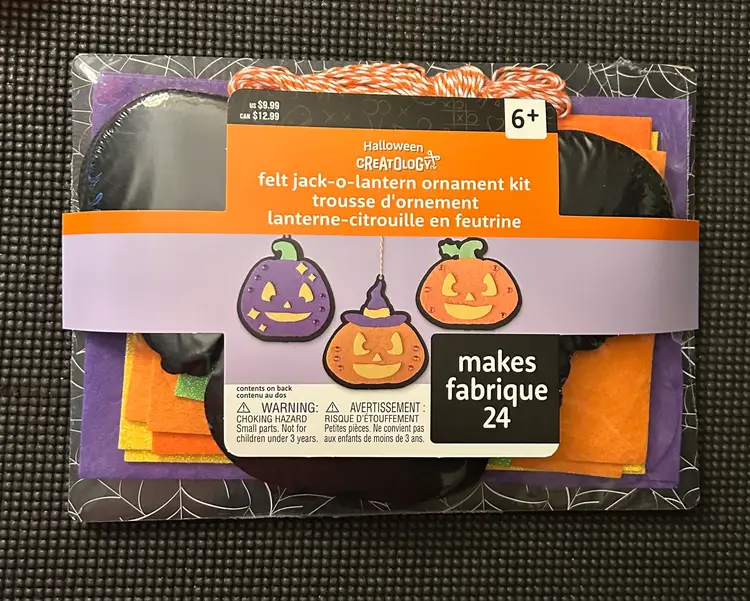 Creatology Halloween Felt Jack-o-lantern Ornament Kit NWT