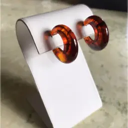 Vintage Trifari Faux Tortoise Shell Earrings