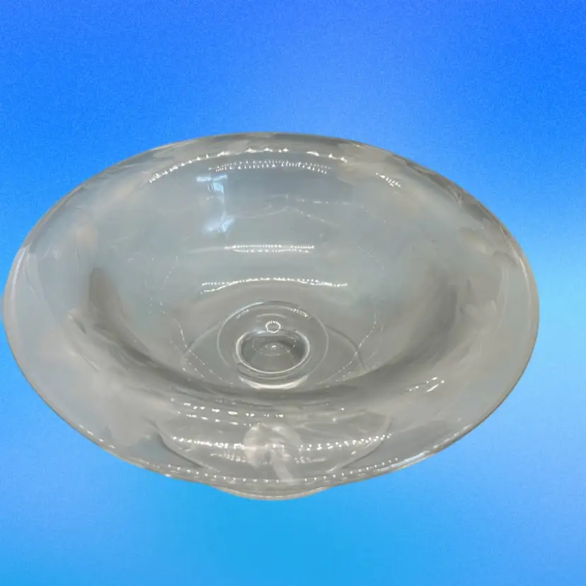 Clear Glass Etched Footed Base Bowl