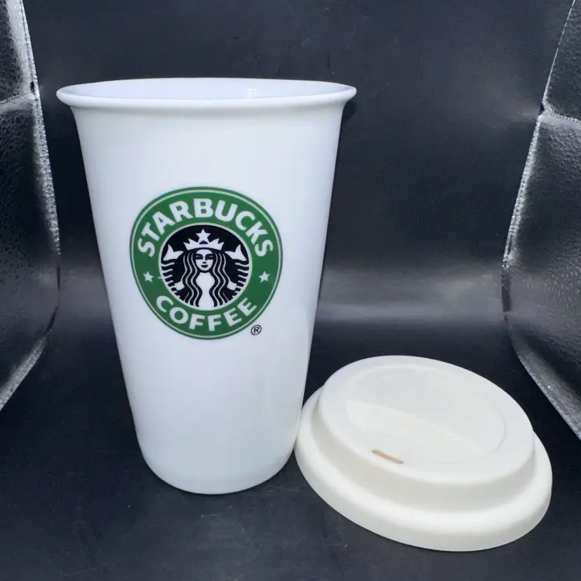 Mint 2010 Starbucks Tall Mermaid Logo Travel Coffee Mug Cup with Silicone Lid